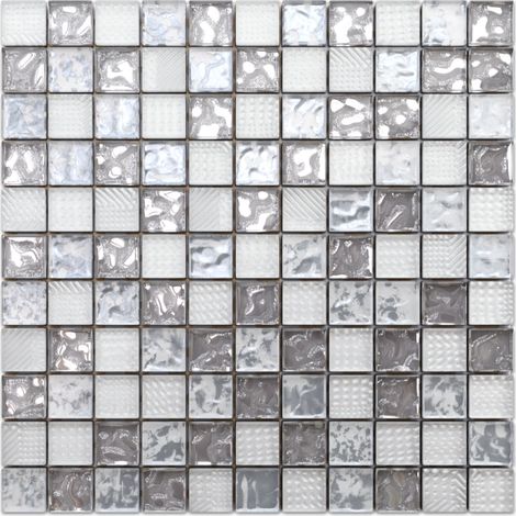 Mosaico in vetro su rete per bagno e cucina 30cm x 30cm  - Titanic