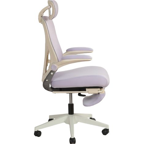 Sedia da ufficio ergonomica pieghevole viola con poggiatesta 3D e poggiapiedi MODENUIT (1/4)