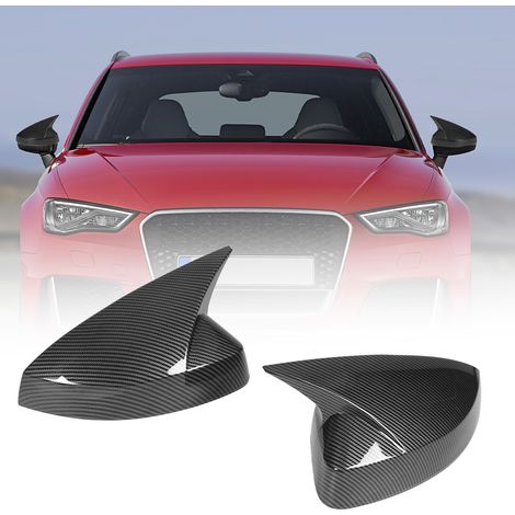 Fahrzeugmodifikation: Rückspiegelabdeckung, Hupendesign, Carbonfaser-Textur für Audi A3 S3 8V RS3 2013-2019. (1/5)