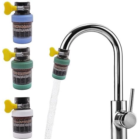 Lot de 3 cartouches filtrantes charbon actif pour robinet,couleur aléatoire (1/5)