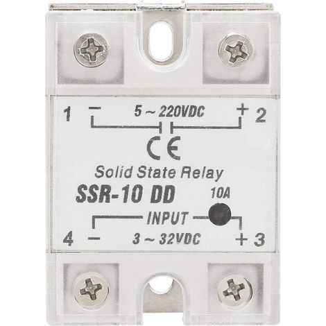 SSR-10DD Semiconductor Relay, SSR DC Control Voltage Relay 3-32VDC 5-220VDC / 10A (1/5)