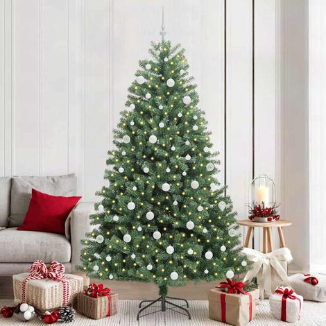 Künstlicher klappbarer Weihnachtsbaum mit 300 LEDs Grün 210 cm (1/5)