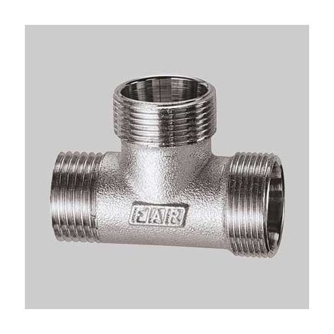 "TEE MASCHIO CON 2 MONOCONI PER TUBO RAME, PLASTICA E MULTISTRATO CROMATO FAR 1/2"""" - 24x19 - 24x19"