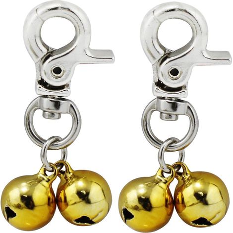 Set aus 2 goldenen Glöckchenanhängern für Hunde- oder Katzenhalsbänder (1/5)