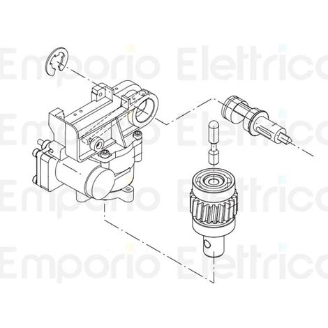 beninca pièce détachée arbre de sortie assemblé x ben 9686480 (1/3)