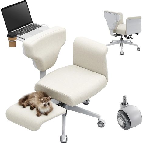 Sillón reclinable multiposición, diseño ergonómico, color albaricoque. (1/2)