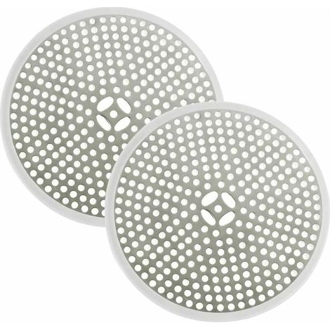 Lot de 2 Filtre pour Bonde de Douche Filtre de Vidange à Bouchon D'égout Filtre Cheveux Drain de Douche en Acier Inoxydable de 11,8 cm (1/5)