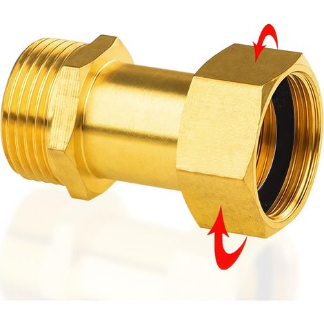 Raccord en Laiton G1" Mâle x Femelle (M Ø 32,5mm x F Ø 30,5mm), DN25, Raccord Mobile Avec Joint d'Étanchéité (1/5)
