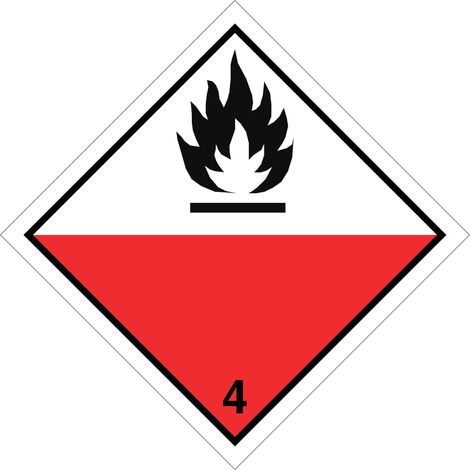 Étiquette ADR matière à inflammation spontanée - Materiel: Aluminum - Taille: 300x300 mm