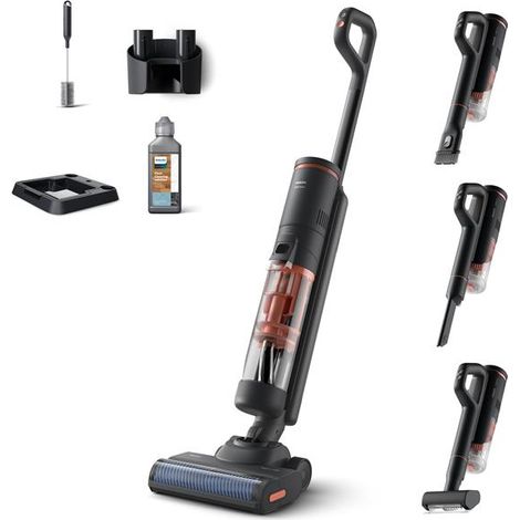 Aspirateur Balai Laveur sans fil - PHILIPS XW6264/11 - 21,6 V - 450 ml - 2500 trs/min - Corail