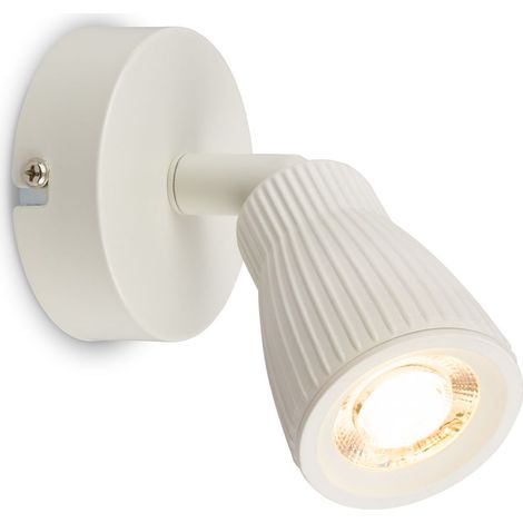 Briloner Applique Murale LED Orientable Ø8x8,5 cm 3,5W 400lm 3000K Blanc Chaud Spot Rotatif Blanc Cassé - Lampe Murale Salon Chambre Couloir (1/5)