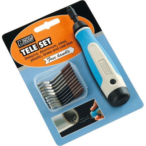 Noga Assortiment d’ébavureurs avec tige télescopique et 5 lames de chaque réf. S10 et S20, Type: 5/5 6 pièces