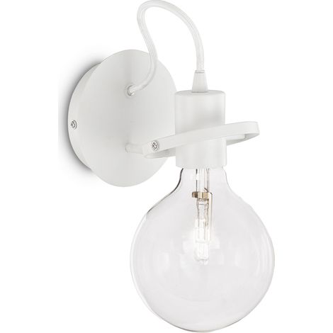 Applique Moderna Radio Metallo Bianco 1 Luce E27 8W 3000K Luce Calda (1/3)