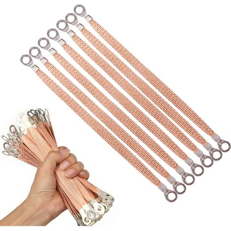 30 Pcs Fil De La Tresse De Masse Cuivre CâBle Plat 2.5 mm² 20 cm Pour BoîTes De Distribution (1/5)