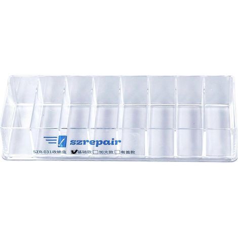 Transparente Kabelmanagementbox mit 8 Fächern, Organizer-Box aus Kunststoff für Elektronikzubehör für Zuhause (1/4)