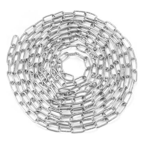 Chaîne en acier inoxydable 304, chaîne soudée robuste et durable, adaptée à la clôture, à la promenade des chiens, au séchage des vêtements, etc., avec une capacité de charge maximale de 80 kg (3 mm - (1/4)