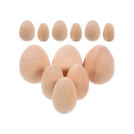 20 œufs artificiels en bois à monter soi-même, faux œufs de poule, décorations d'œufs factices à faire soi-même (1/2)