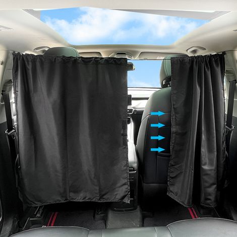 Geeignet als Sonnenschutz für Autoscheiben – Sichtschutz für Reisen, Nickerchen, Nächte, Camping, abnehmbarer, einfacher Vorhang (Schwarz) (1/5)