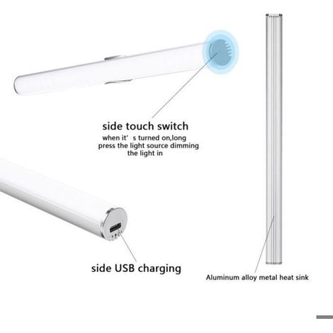 Applique Murale - LED - Tactile - Sans Fil - Pour Miroir De Maquillage Et Salle De Bain - 800 Lm - 5 W - Blanc - 1 Pièce (1/4)