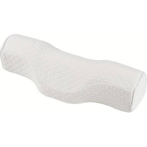 Oreiller cervical en mousse à mémoire de forme, blanc, pour correction de traction et réparation.-AquaForge (1/4)