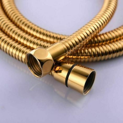 Manguera de ducha flexible antigiro de acero inoxidable dorado Ulisem, de 2 metros (78 pulgadas) de largo, equipada con accesorios de latón macizo. (1/4)