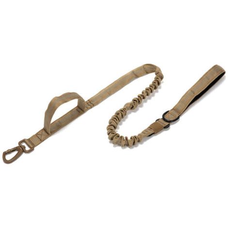 Pair Amortisseur de traction pour chiens moyens/grands, double poignée, couleur terre