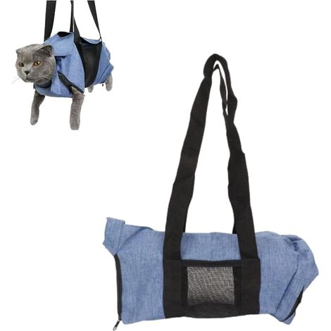 Cat Beauty Bag Restraint, Dog Harness for Puppy Adjustable Neck Strap Breathable Cat Nail Clip Clean Beauty Bag Door - Foldable Dog Cat Bag, Cat Hammock, Cat Restraint Bag (1/5)