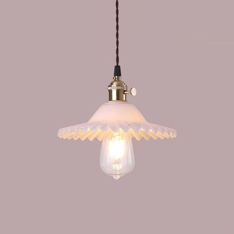 Suspension industrielle vintage en verre Ø22cm – Abat-jour E27 – Tension 110-240V – Longueur câble 60cm – Installation facile (1/5)