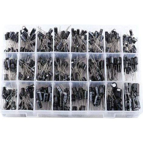 Kondensator-Set, 500 Stück Elektrolytkondensatoren, 24 Werte, Mikro-Radial-Aluminiumkondensatoren, 16 V–50 V, 0,1 µF bis 1000 µF, für elektronische Anwendungen (1/4)