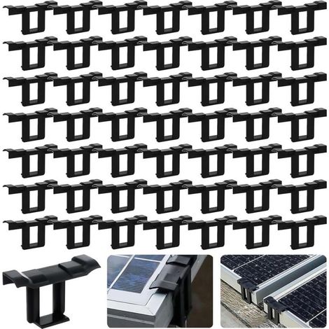 30 Pièces Clips de Drainage pour Panneau Solaire, Panneau Photovoltaïque Clips de Nettoyage, Clips de Vidange D'eau pour Panneau Solaire 30mm (1/5)