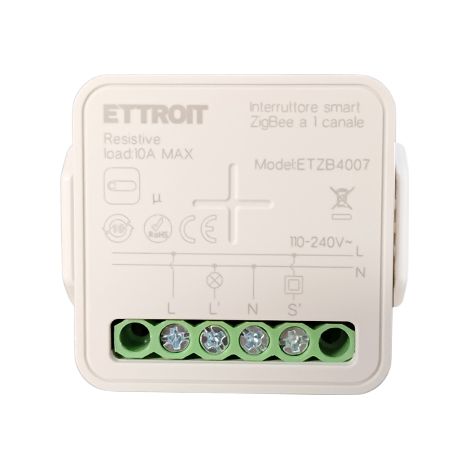 ETTROIT ETZB4007 MODULO INTERRUTTORE RELÈ SMART TUYA WI-FI 1 CANALE ON/OFF 10A COMPATIBILE CON AMAZON ALEXA E GOOGLE HOME (1/5)