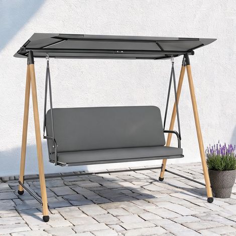 Hamac grigio en acciaio Poliestere 208 x 125 x 180 cm (1/5)