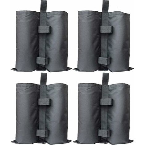 Lot de 4 sacs de lestage à remplir de sable qualité industrielle ultra résistants à double couture pour parasol tonnelle tente mobilier extérieur et installations (1/5)