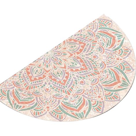 Tapis de sol semi-circulaire, tapis d'entrée antidérapant, paillasson de bienvenue pour terrasse - 40 x 80 cm - B (1/4)