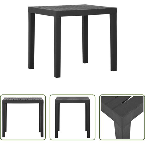 Table extérieure - Table de jardin Gris 79x65x72 cm Plastique (1/5)