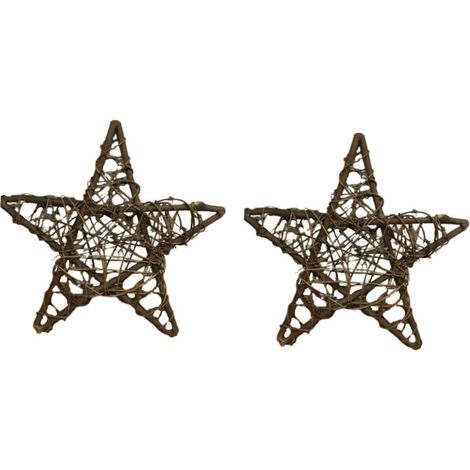 2 couronnes brindilles décoratives, osier étoile, Noël, salle à manger (1/4)