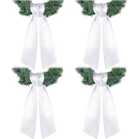 Couronne de porte d'entrée blanche vierge, à broder, motif floral, lot de 4. (1/5)