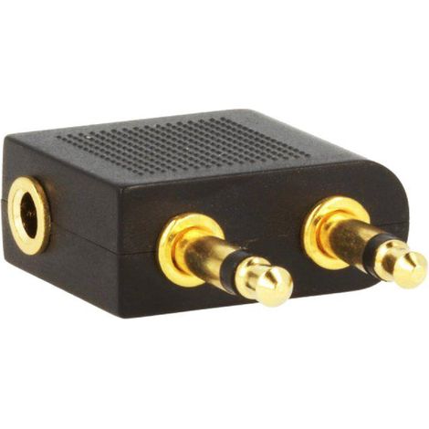 Convertisseur Jack 3.5mm 3pin vers Jack 3.5mm 2pin x2 prise dore