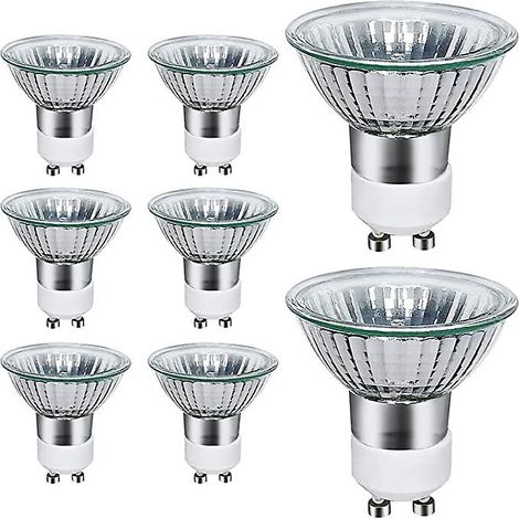 Lot de 8 douilles halogènes GU1050W pour spots encastrés à lumière froide, compatibles avec les plafonniers et les rails d'éclairage. (1/3)