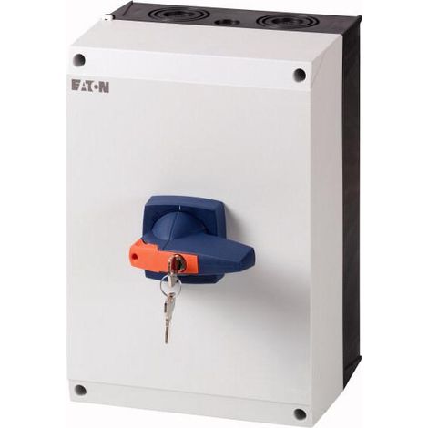 Inter. 3P monté sur coffret CI-K serrure cylindre poignée bleu 000172798 EATON DMM-160/3N/I5/C-B