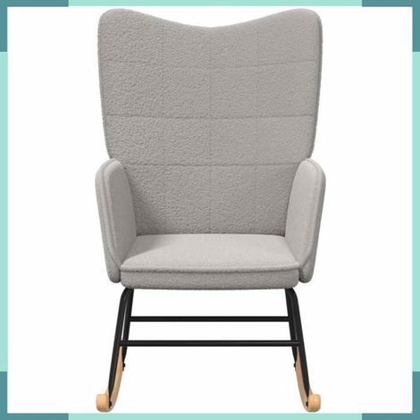 42001783 Chaise à bascule Gris clair Tissu Sherpa (1/5)
