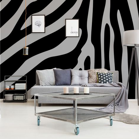 Papier peint intissé géant zèbre, 270 cm X 250 cm - Motif original pour décoration intérieure (1/3)