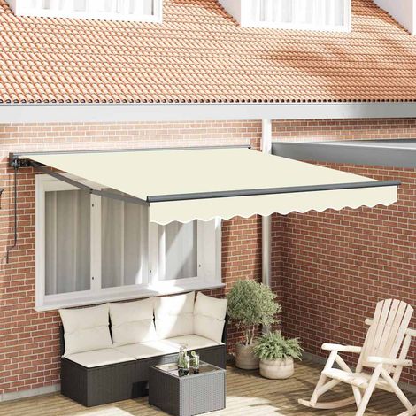 vidaXL Auvent Rétractable Crème 350x250 cm tissu (1/5)
