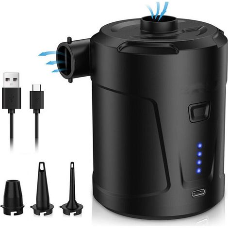 Pompe à air électrique pour lit gonflable, bateau, dégonfleur de matelas, gonfleur rechargeable par USB (1/4)