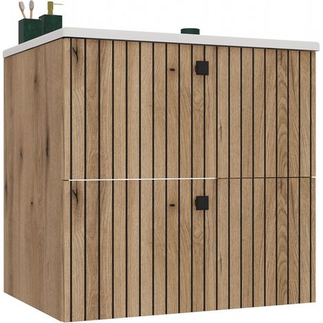 Meuble de salle de bain, chêne Evoke, 60 x 57 x 45 cm (1/5)