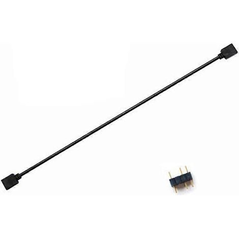 Câble d'extension 5V à 3 broches, adapté à la connexion de hubs de carte mère d'ordinateur et de répartiteurs ARGB, noir. (1/5)