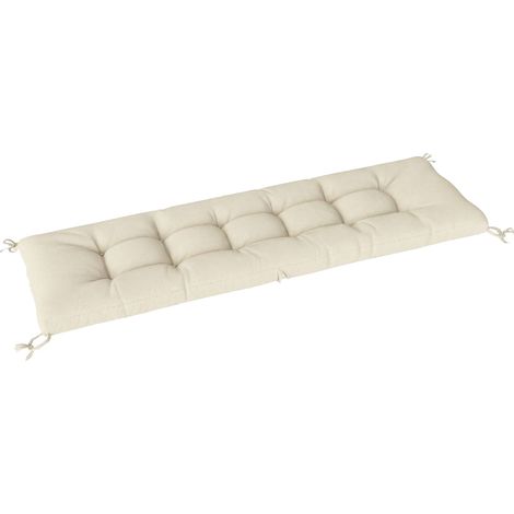 Coussin pour palette amovible, coussin d'assise avec sangles de fixation, coussin de palette pour la plupart des transats 198x65x13 cm, beige (1/5)