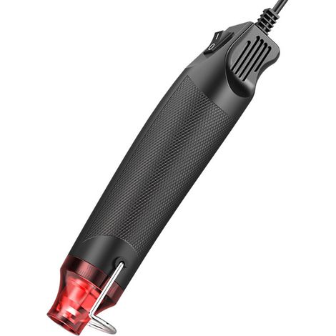 Sèche-cheveux thermique 300W 110V prise plate US noire, pistolet à air chaud compact pour réparation mobile, outil de façonnage DIY chauffe rapide, 1 pièce (exclusivité Mexique) (1/5)