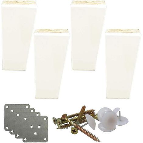 Quatre pieds de canapé en bois massif, pieds de meubles en pin, pieds de canapé remplaçables, pieds d'armoire en bois, pieds de table basse, pieds de lit 10 cm/3,9 pouces. (1/5)