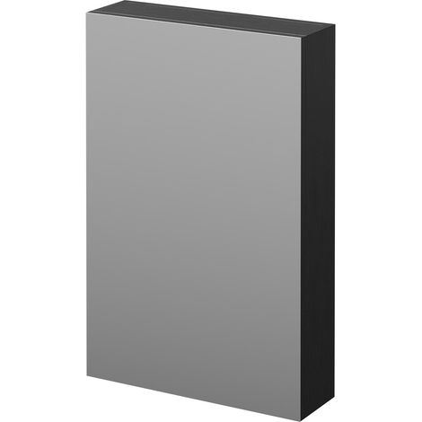 Napoli Nero Oak 500mm Wall Mounted Mirrored Cabinet (1/5)